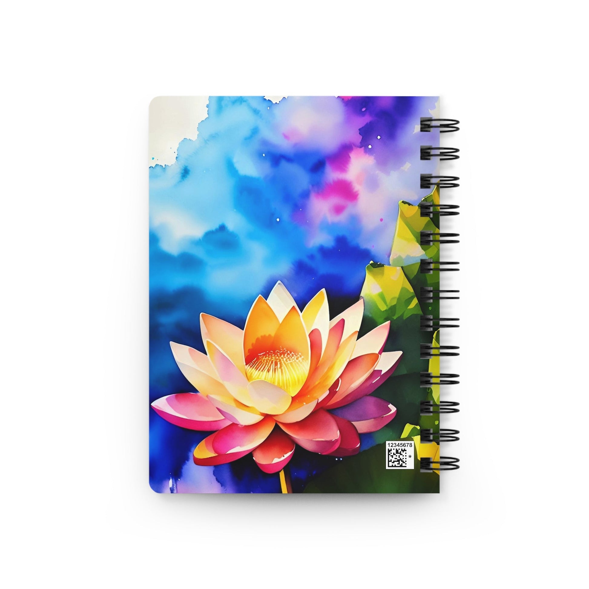 CrazyYetiClothing, CYC, Watercolor Lotus (Spiral Bound Journal), Paper products